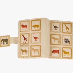 Shagwear Small Wallet Vegan Leather African Pattern Clutch Bag Coin Purse Cream